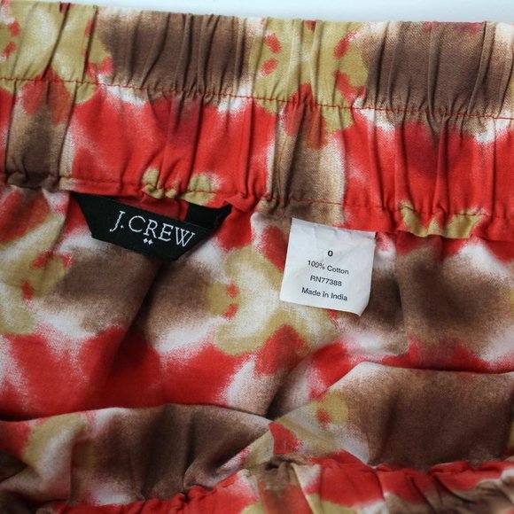 J Crew skirt with pockets Sz 0 cotton POPPI Abstract Print - Picture 7 of 9
